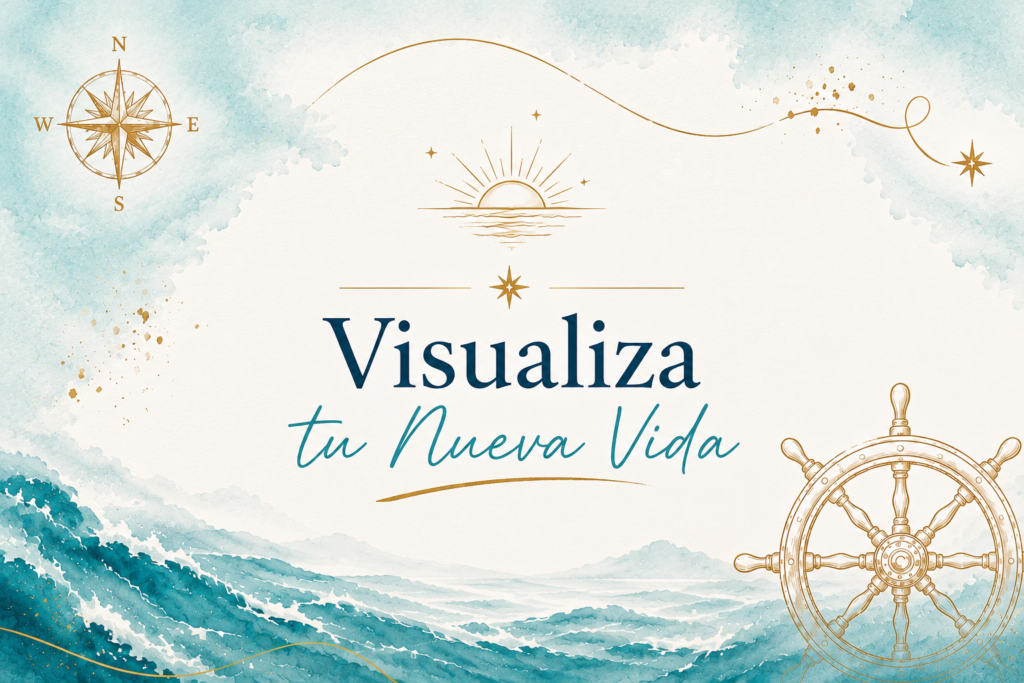 Portada del audio premium Visualiza tu Nueva Vida de Mujeres Explorando.